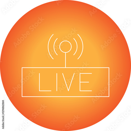 Live Streaming single vector icon illustration