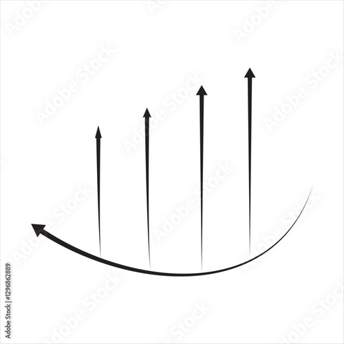 Sequential Growth Arrows Vector Design