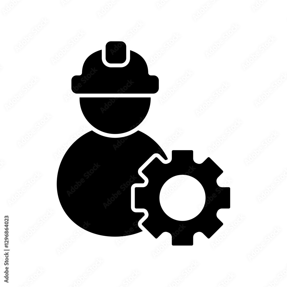Icon a worker, isolated against a clean background. Icon a worker, isolated against a clean background.