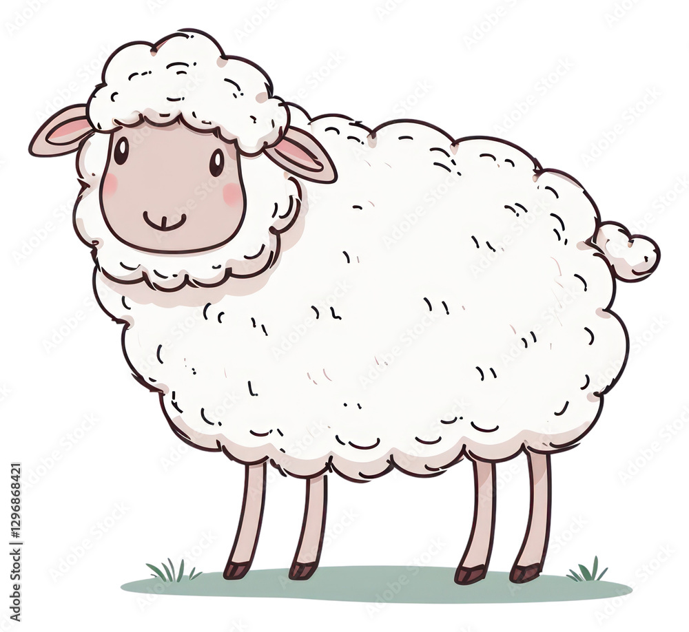 Obraz premium PNG Cute sheep livestock drawing animal.
