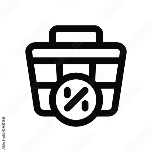 shopping basket line icon. Clean and minimalist vector icon for websites, mobile apps, presentations, and logos. Fully scalable and customizable for any project.