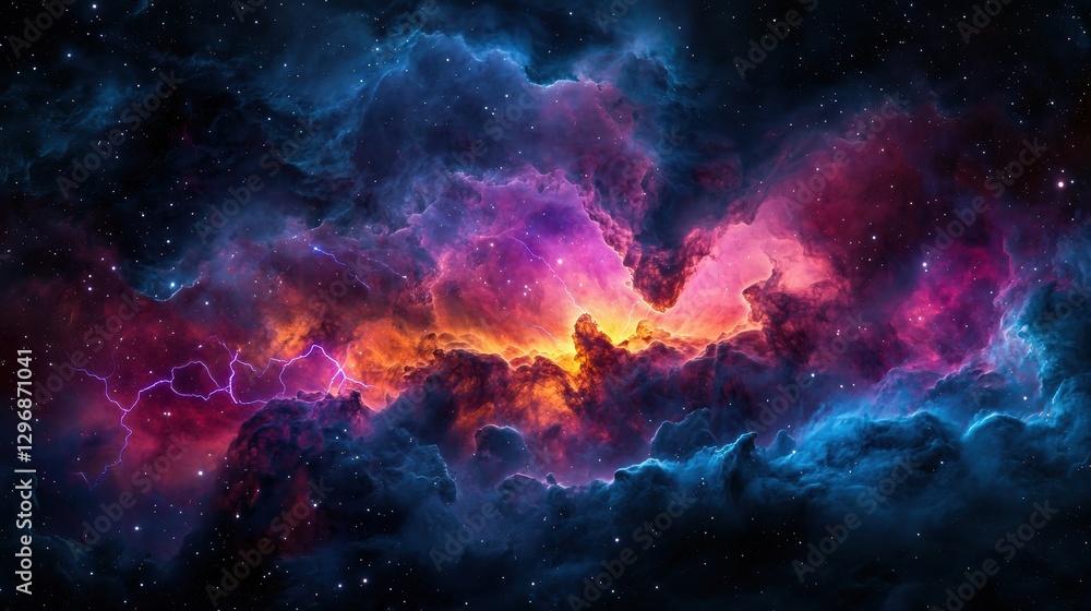 A vibrant cosmic scene showcasing colorful nebulae against a backdrop of deep space, blending shades of blue, purple, and orange. A vibrant cosmic scene showcasing colorful nebulae against a backdrop of deep space, blending shades of blue, purple, and orange.