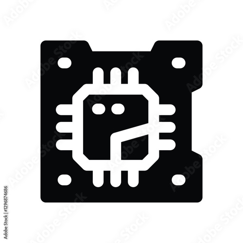 motherboard glyph icon. Strong and solid vector icon for websites, mobile interfaces, presentations, and visual branding. High quality and easy to edit.