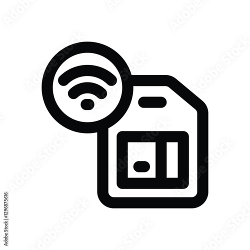sim card line icon. Clean and minimalist vector icon for websites, mobile apps, presentations, and logos. Fully scalable and customizable for any project.