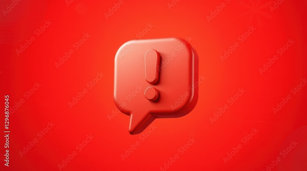 A vibrant red notification bubble featuring an exclamation point, signaling importance, urgency, or attention. A vibrant red notification bubble featuring an exclamation point, signaling importance, urgency, or attention.