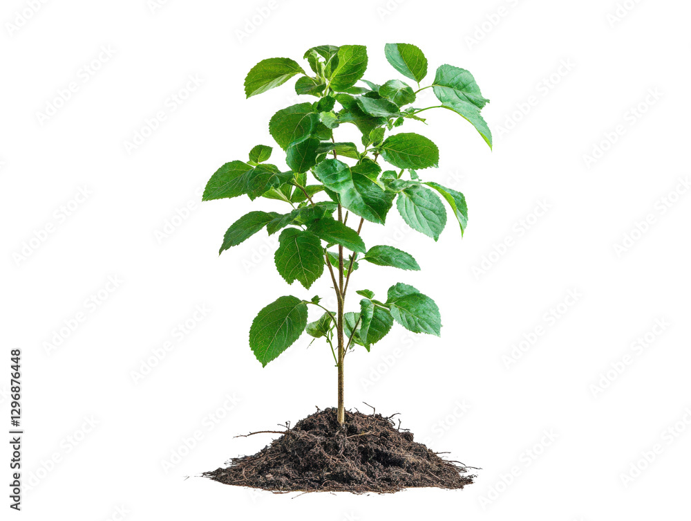 A small green plant growing from rich, dark soil, symbolizing new beginnings and growth. A small green plant growing from rich, dark soil, symbolizing new beginnings and growth.