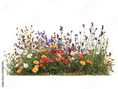 A vibrant display of colorful flowers in full bloom, showcasing nature's beauty.