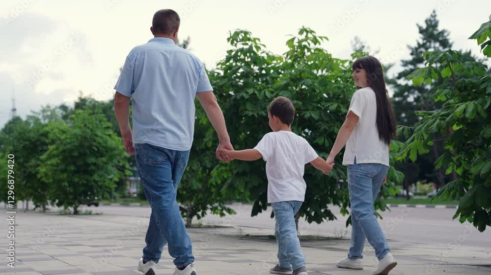 Mother Father Walking Sidewalk Holding Hand Son Child, Boy With Parent Walking Holding Hand, Happy Family Concept, Little Boy With Parent Walk, Childhood, Parental Care, Mother Father Walking Sidewalk Mother Father Walking Sidewalk Holding Hand Son Child, Boy With Parent Walking Holding Hand, Happy Family Concept, Little Boy With Parent Walk, Childhood, Parental Care, Mother Father Walking Sidewalk
