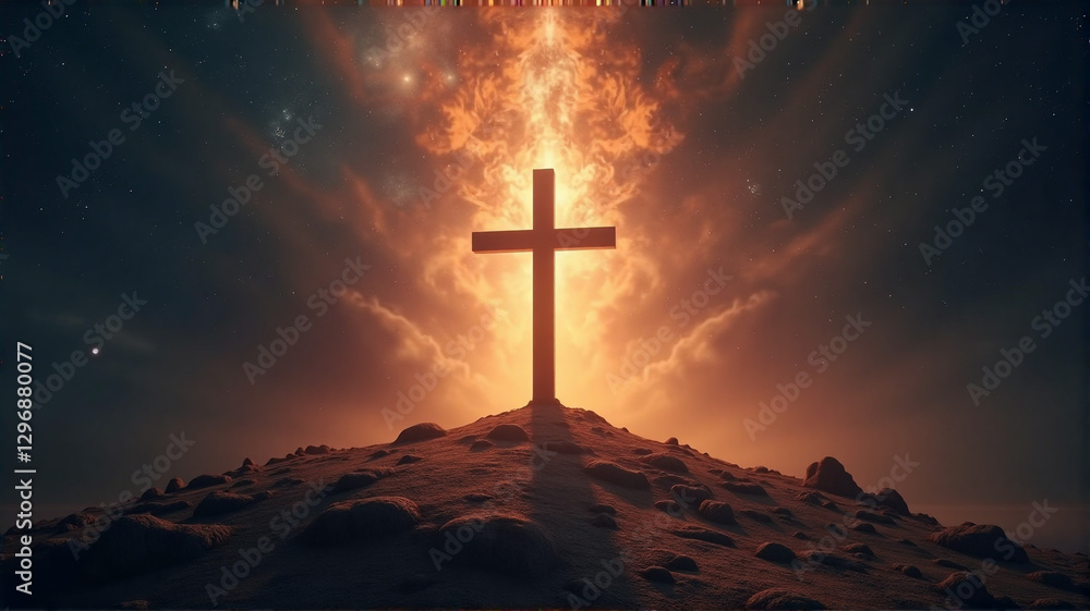 Fototapeta premium cross on the sky