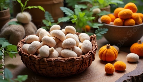 mushrooms in a basket
