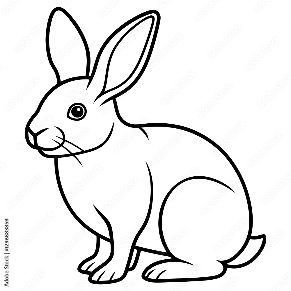 Sleek Rabbit Line Art Design Sleek Rabbit Line Art Design
