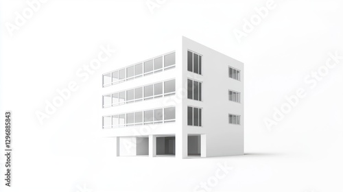 Wallpaper Mural Modern building design, architectural model, white background, isolated, for real estate Torontodigital.ca