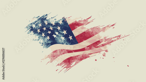 Global Nations Representation, International Unity, Global Concept, and Geographic Diversity Illustration and American flag paint texture grunge usa flag Art & Illustration