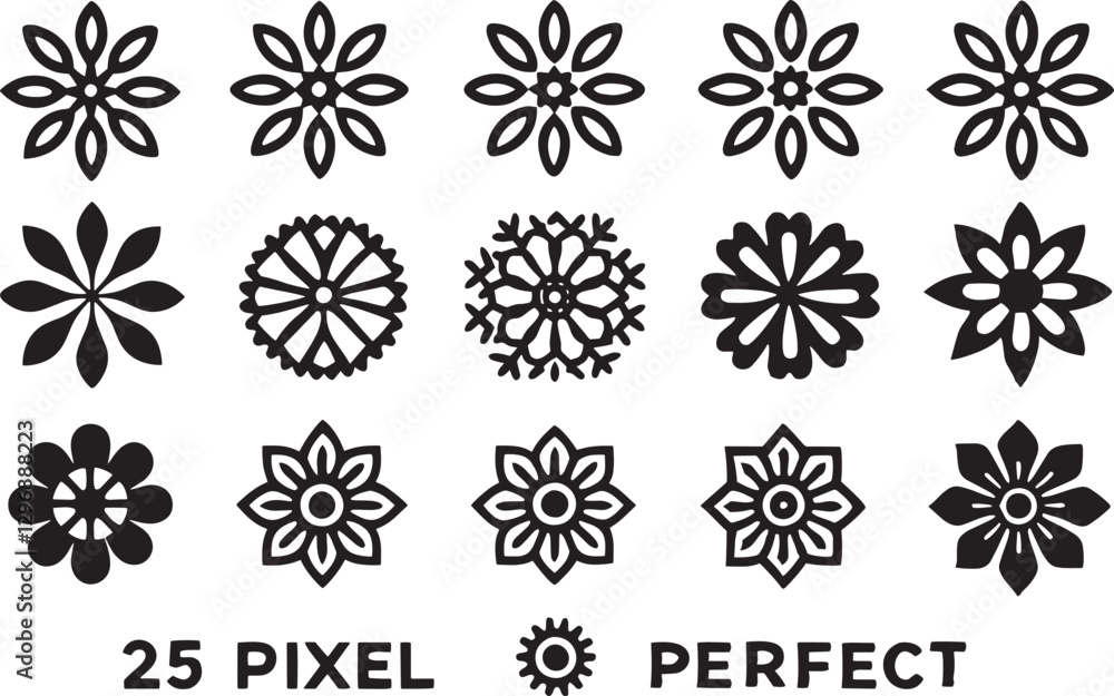 Floral design set with decorative elements and winter-inspired patterns Floral design set with decorative elements and winter-inspired patterns