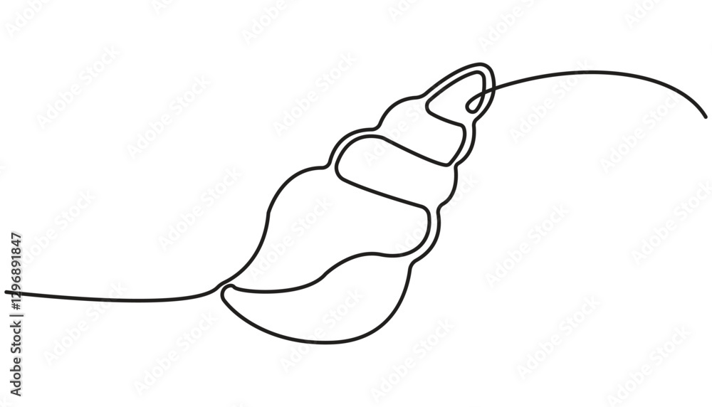 Continuous line drawing of open pearl shell. Simple illustration of shell with pearl outline vector illustration Continuous line drawing of open pearl shell. Simple illustration of shell with pearl outline vector illustration