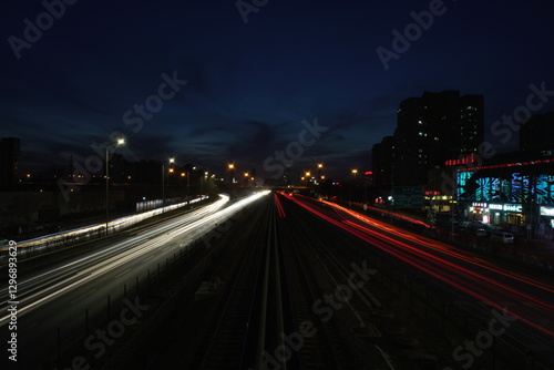 night traffic on the highway