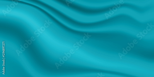 Silk blue background. Abstract vector pattern with copy space. Liquid wave texture, smooth drapery wallpaper. Wedding fabric, satin. Wavy design for banner, card, postcard, backdrop.