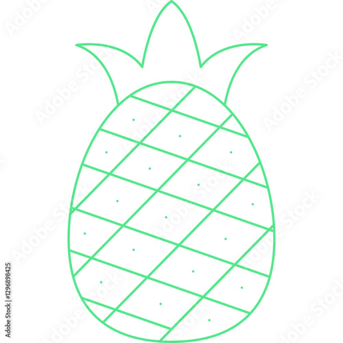 Pineapple single vector icon illustration