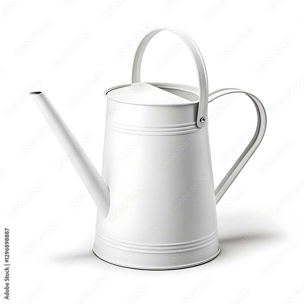 White Watering Can with Long Spout and Curved Handle White Watering Can with Long Spout and Curved Handle