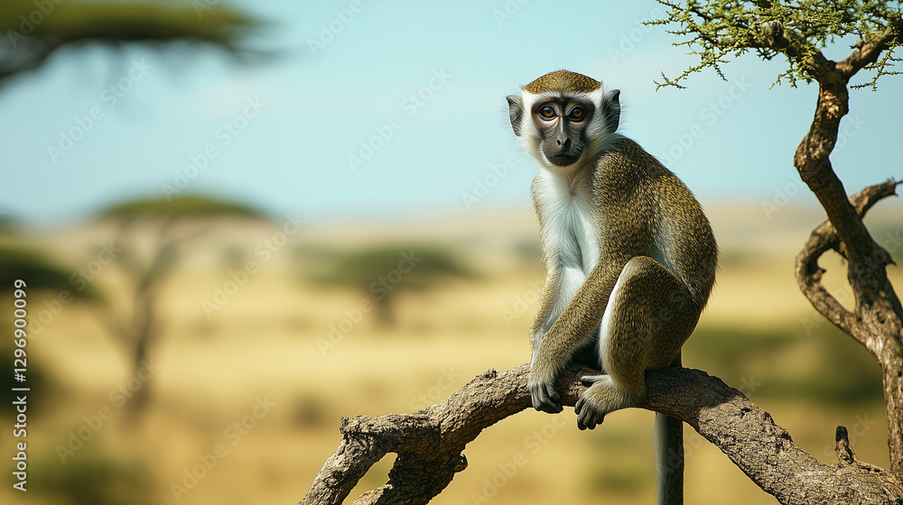 Obraz premium サバンナ-ベルベットモンキー