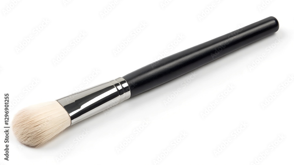 Black makeup brush with rounded head Black makeup brush with rounded head