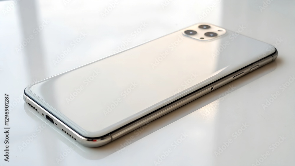 White Smartphone Back View White Smartphone Back View