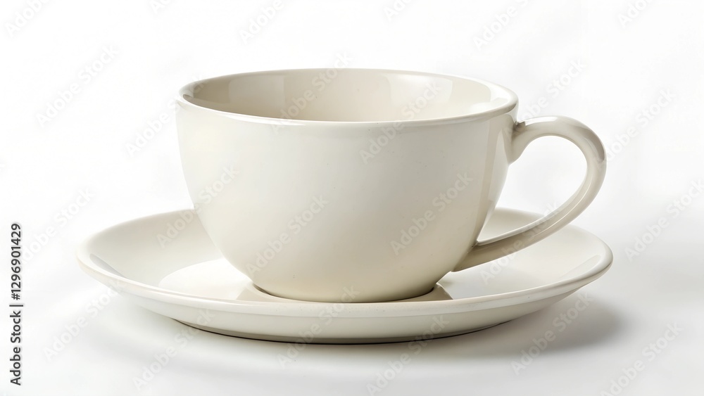 Off-white Teacup and Saucer Off-white Teacup and Saucer