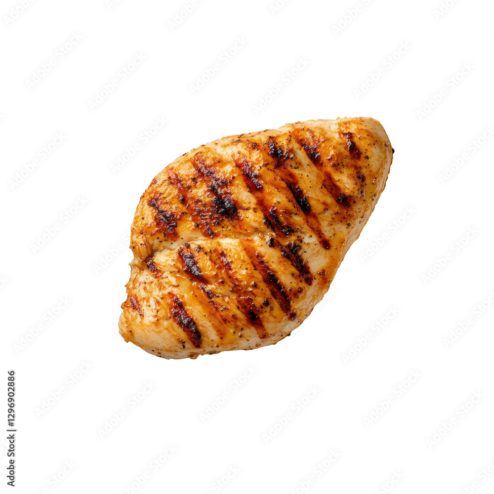 Grilled Chicken Portion on a Clean White Plate Ready to Serve Grilled Chicken Portion on a Clean White Plate Ready to Serve