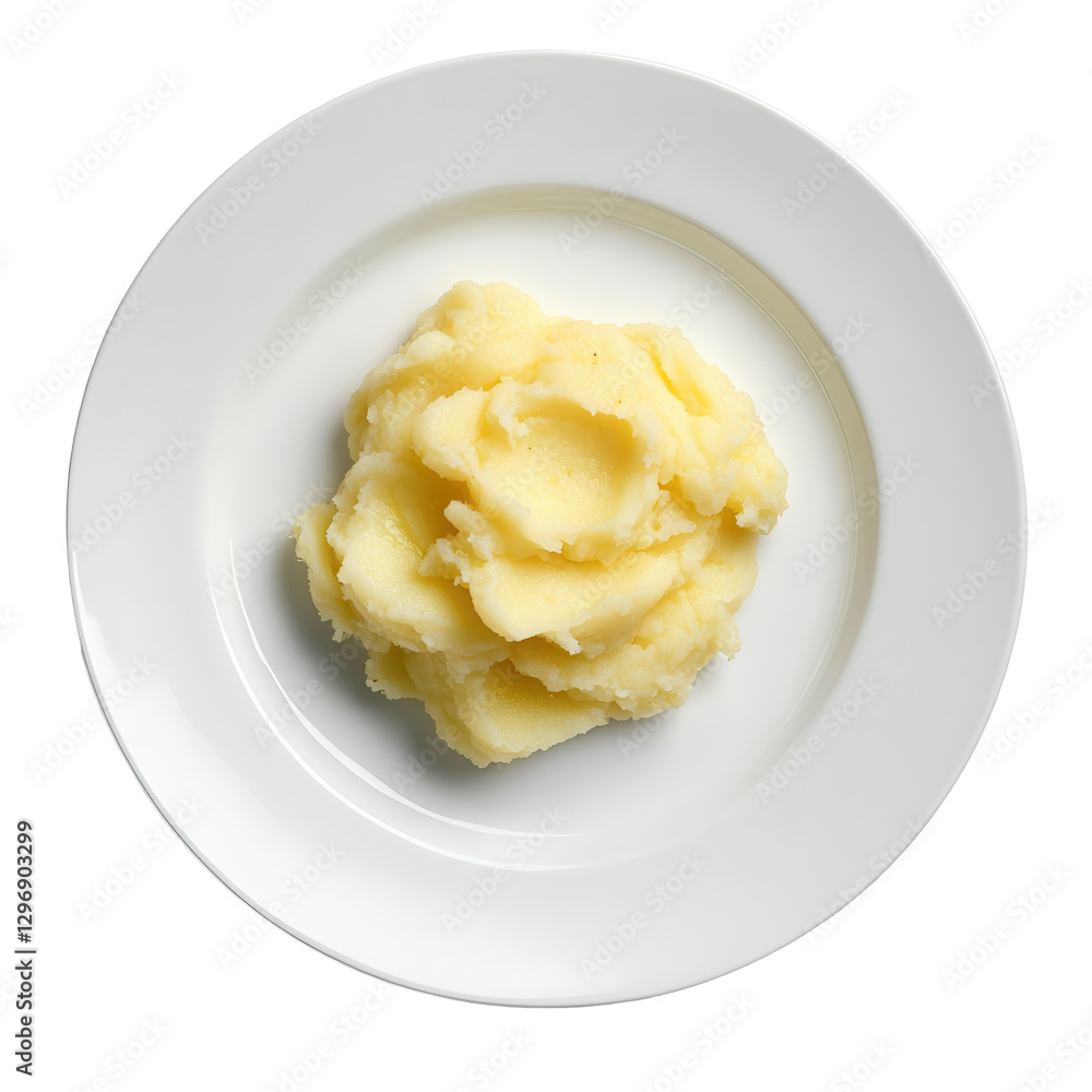 Creamy Mashed Potato on a Clean White Plate Ready to Serve Creamy Mashed Potato on a Clean White Plate Ready to Serve