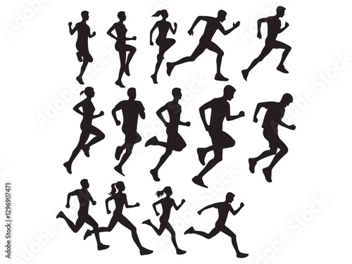 Wallpaper Mural silhouettes of people running Torontodigital.ca