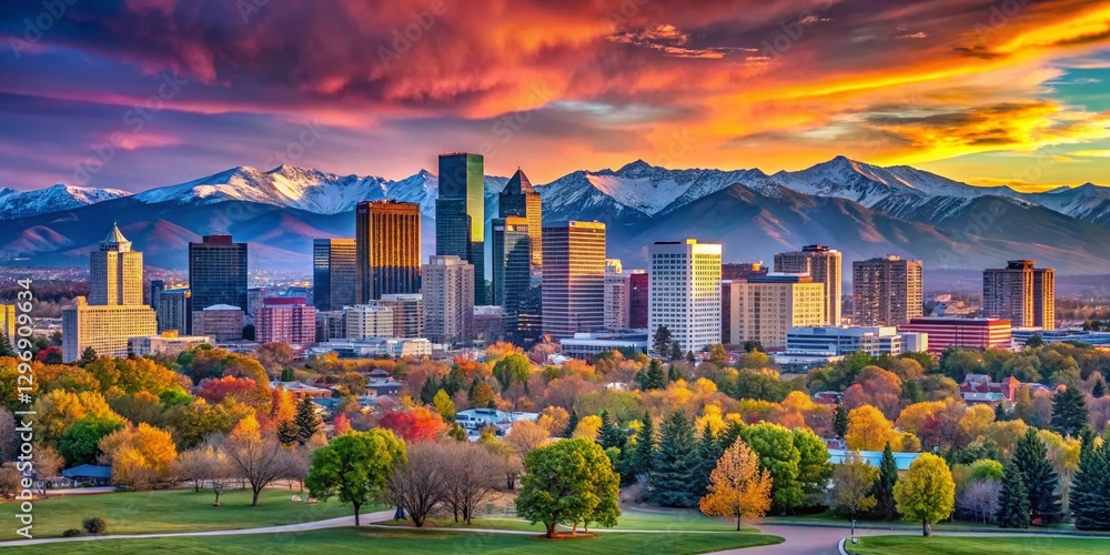 Vibrant Denver Skyline & Colorado Landscape Panorama: Export Concept Map