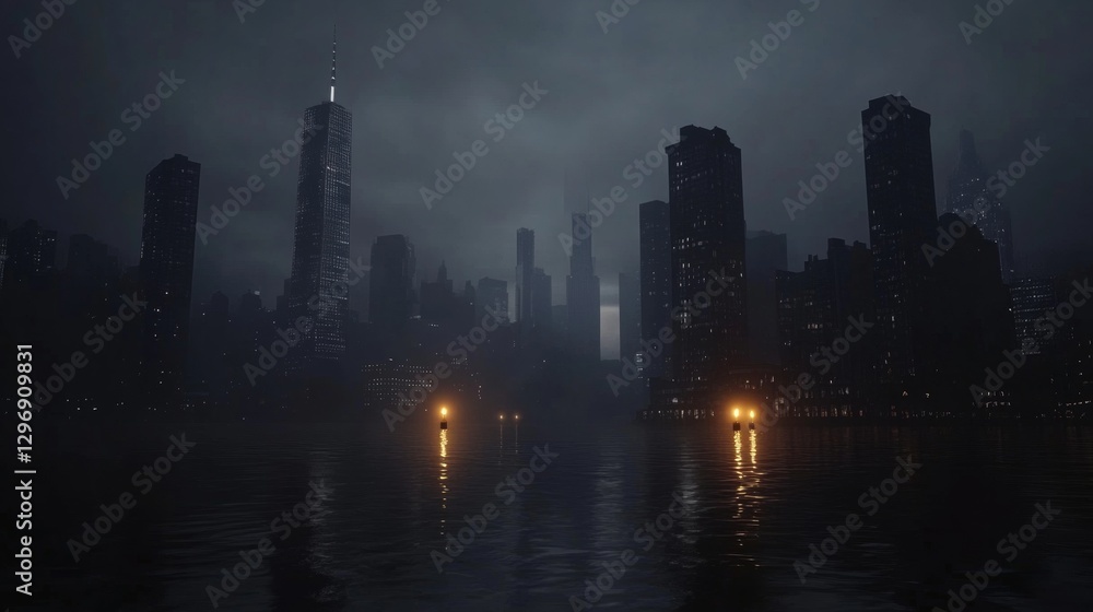 Fototapeta premium city without electricity