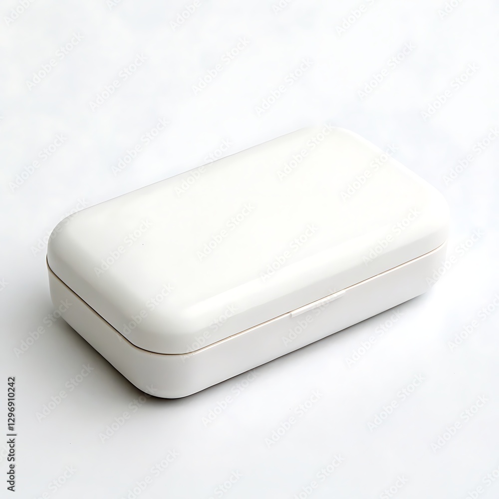 Small Rectangular White Plastic Case with Rounded Edges Small Rectangular White Plastic Case with Rounded Edges