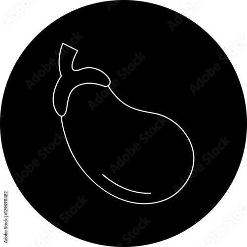 Eggplant single vector icon illustration