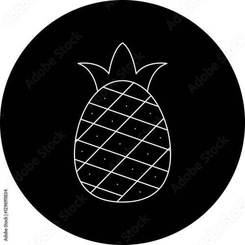 Pineapple single vector icon illustration