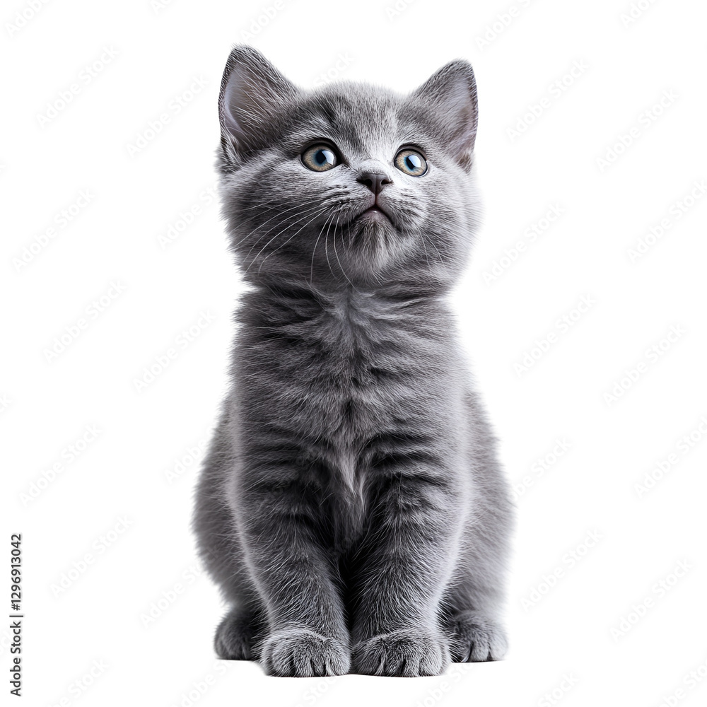 Obraz premium a black kitten isolated on transparent background 