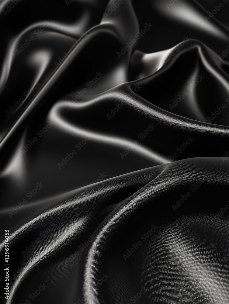 Fototapeta premium Abstract background with black smooth texture with matte light. Abstract black texture in fluid style.