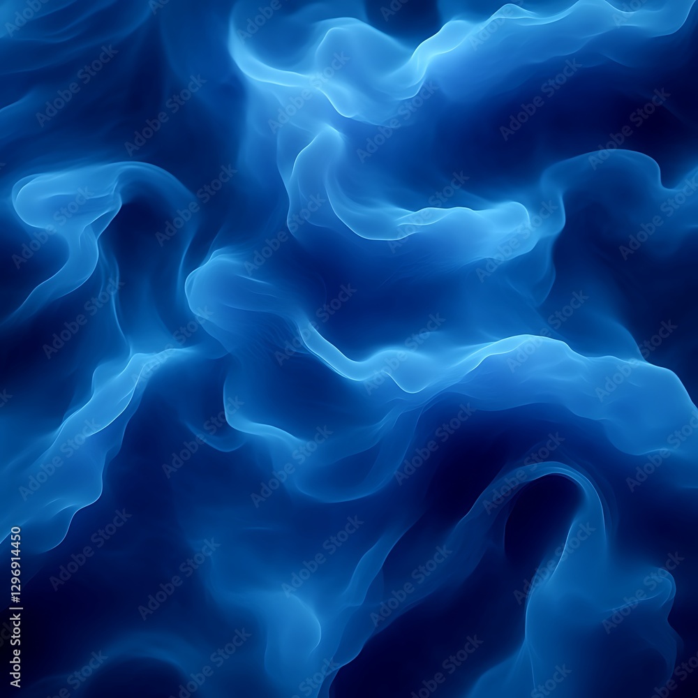 Obraz premium Abstract, flowing, dark blue, rippled fabric