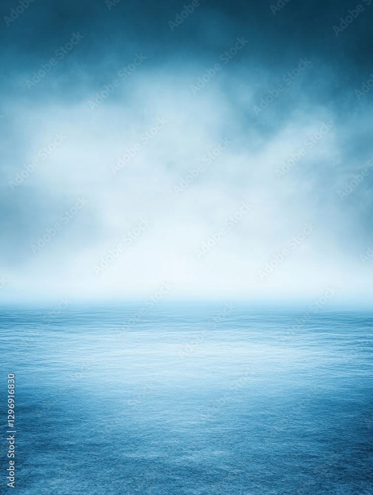 Serene ocean landscape with a soft, atmospheric sky creating a peaceful and calming vista Serene ocean landscape with a soft, atmospheric sky creating a peaceful and calming vista