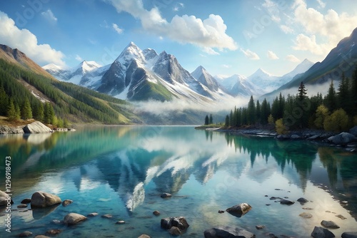 lake louise banff national park canada Landscape Seealpsee in mountain landscape of Hintersee lake