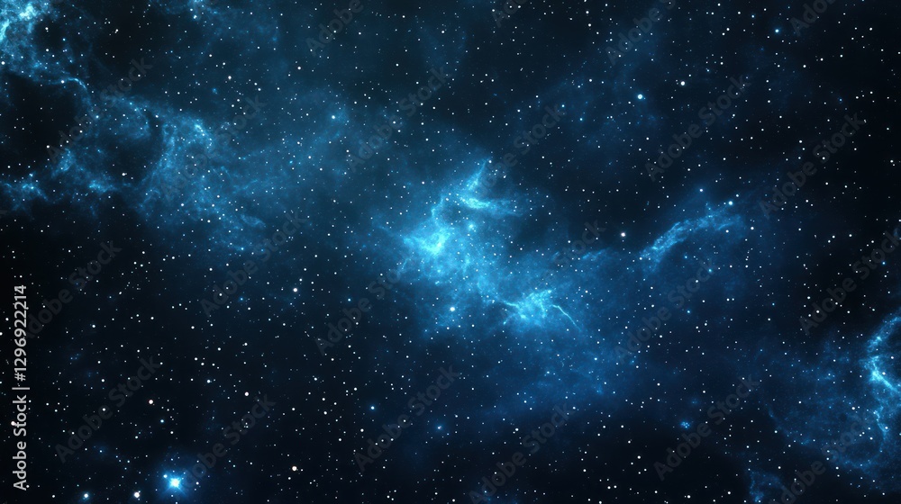 Fototapeta premium Blue Nebula Cosmic Space Background, Wallpaper