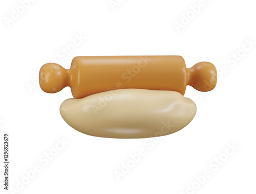 Rolling Pin icon 3d rendering vector illustration