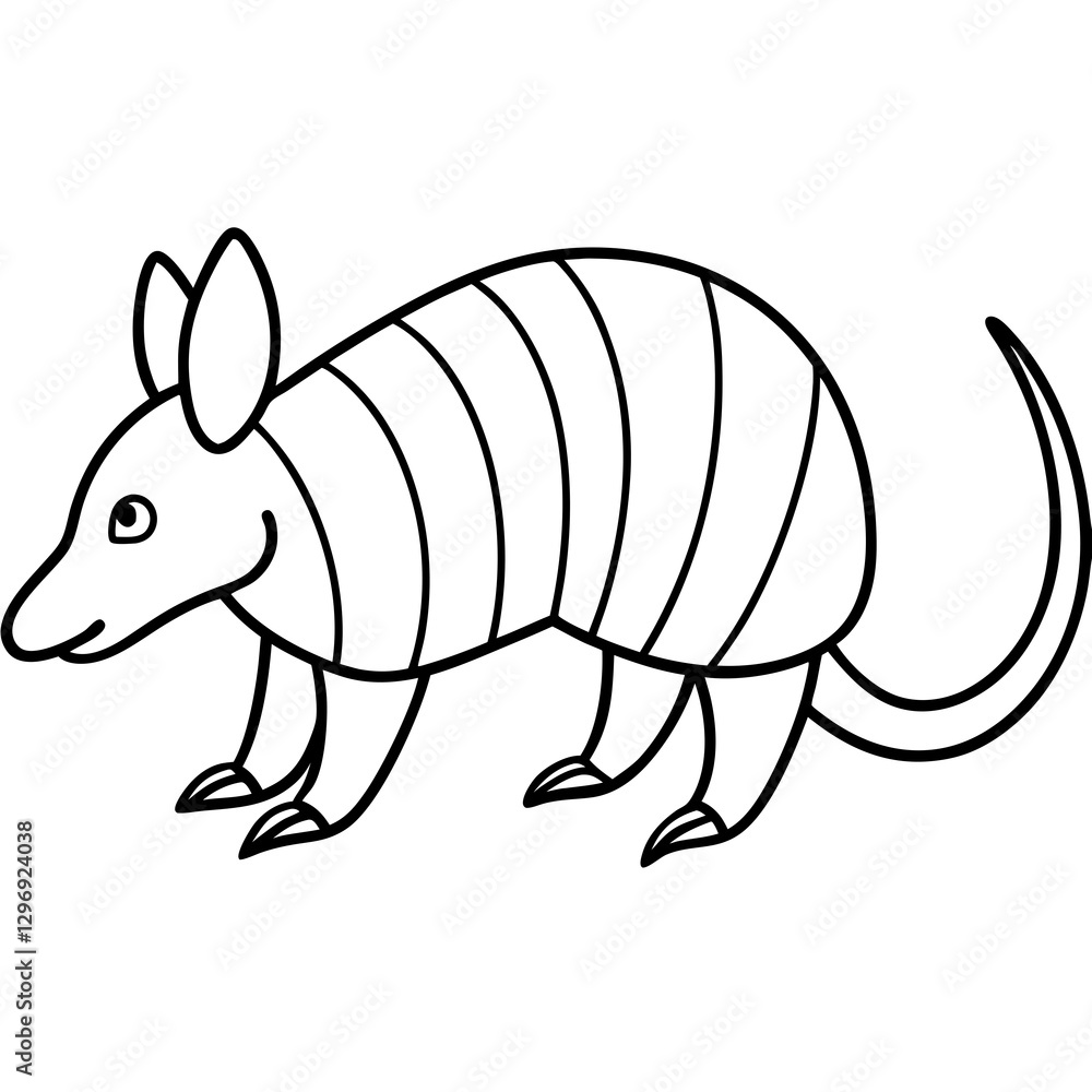 Elegant Armadillo Continuous Line Art Elegant Armadillo Continuous Line Art