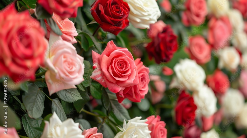 Colorful roses blooming in a vibrant garden. Colorful roses blooming in a vibrant garden.