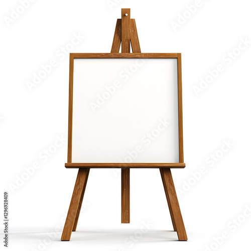 Classic Wooden Artist Easel with Blank Canvas for Painting and Creative Artwork Display