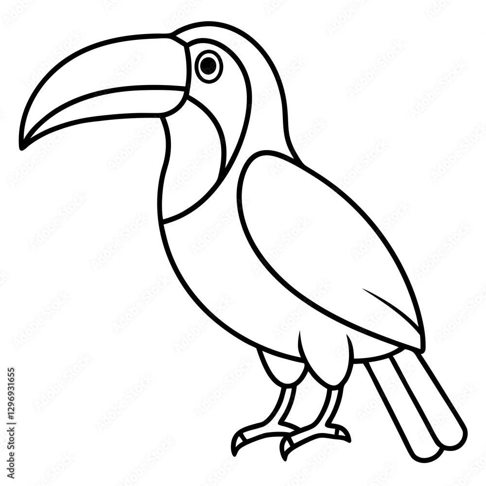 Fototapeta premium Elegant One-Line Toucan Vector Illustration