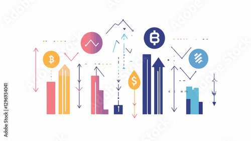 Visualizing Financial Growth and Profitability in the Corporate Landscape and Chart graph investment finance business currency datum economy stock growth diagram market Art & Illustration