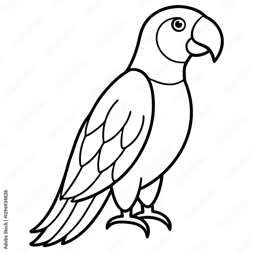 Elegant Parrot One-Line Illustration Elegant Parrot One-Line Illustration