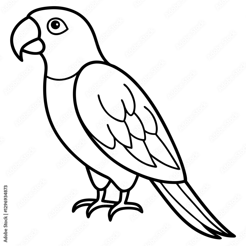 Elegant Parrot One-Line Illustration Elegant Parrot One-Line Illustration