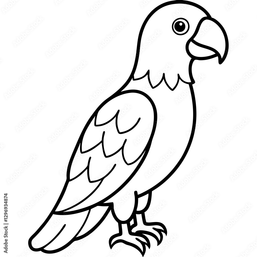 Elegant Parrot One-Line Illustration Elegant Parrot One-Line Illustration